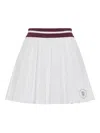 Brunello Cucinelli Pleated Skirt With Logo In White