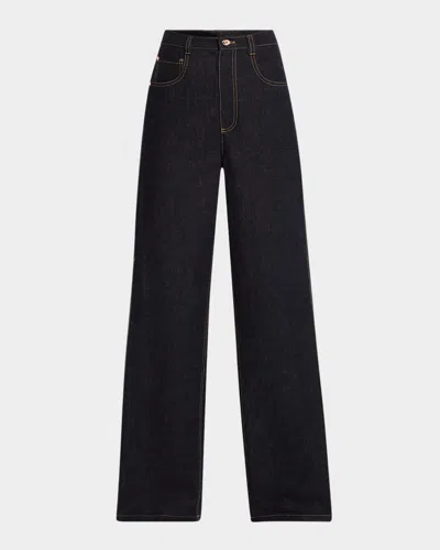 BRUNELLO CUCINELLI PLEATED-PANEL WIDE-LEG JEANS