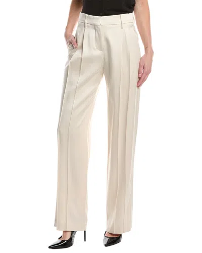 Brunello Cucinelli Pleated Satin-finish Trousers In Multi