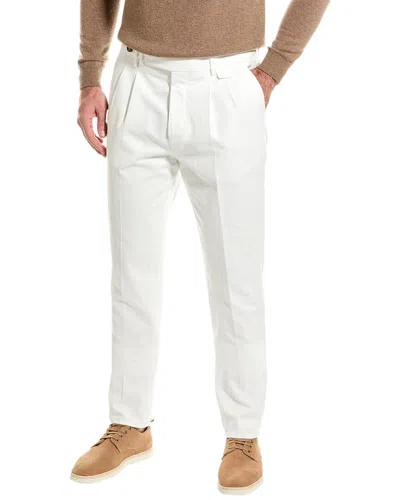 Brunello Cucinelli Gabardine-weave Trousers In White