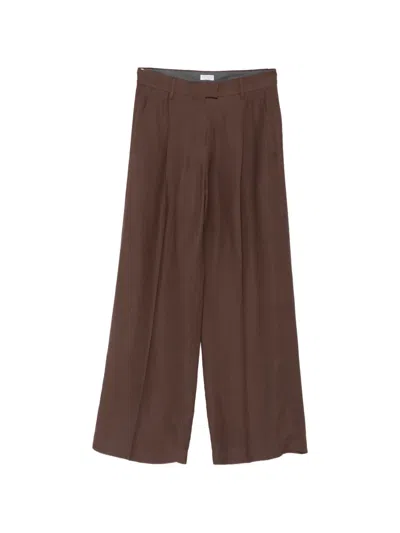 Brunello Cucinelli Pleated Pants In Brown