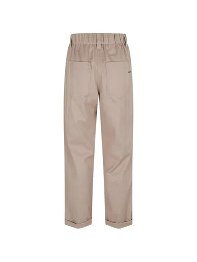 Brunello Cucinelli Pleated Pocket Trousers In Brown
