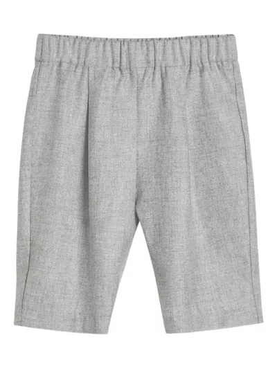 Brunello Cucinelli Babies' Pleated-pocket Trousers In Gray