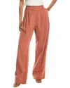 Brunello Cucinelli Pleated Rib Stitch Pant In Orange