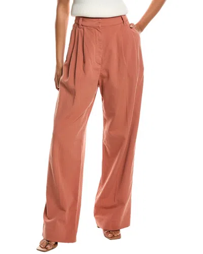 Brunello Cucinelli Pleated Rib Stitch Pant In Orange