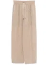 Brunello Cucinelli Pleated Semi-sheer Trousers In Brown