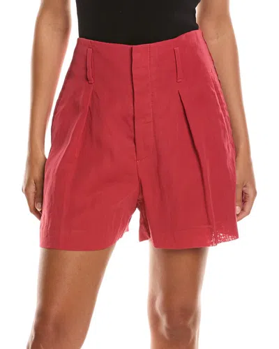Brunello Cucinelli Pleated Short In Red