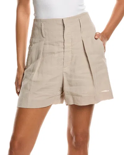 Brunello Cucinelli Pleated Short In Neutral