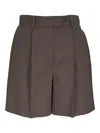 Brunello Cucinelli Tailored Pleated Shorts Elastic Waistband In Brown