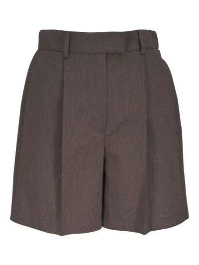 Brunello Cucinelli Pleated Shorts In Brown