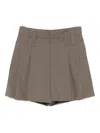 Brunello Cucinelli Pleated Shorts In Brown