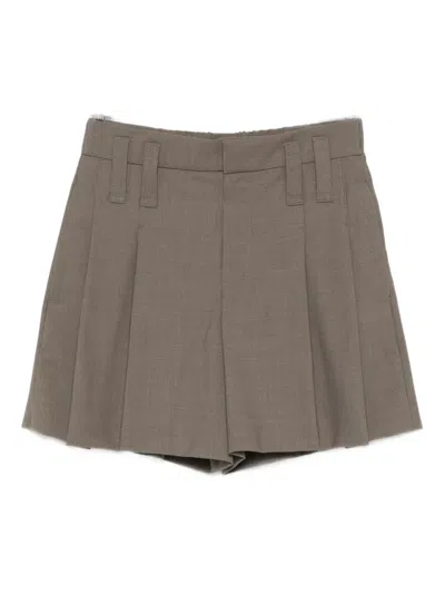 Brunello Cucinelli Pleated Shorts In Brown