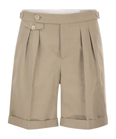 Brunello Cucinelli Turn-up Hem Shorts In Neutral