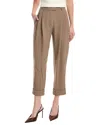 Brunello Cucinelli Pleated Silk-blend Pant In Brown