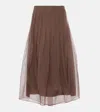 Brunello Cucinelli Tulle Skirt A-line Silhouette In Brown