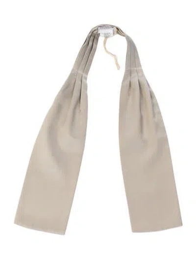 Pre-owned Brunello Cucinelli Pleated Silk Self-tie Bow Tie In Grey