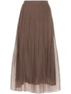 Brunello Cucinelli Tulle Skirt A-line Silhouette In Linseed