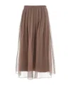 Brunello Cucinelli Tulle Skirt A-line Silhouette In Brown