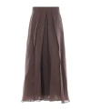 Brunello Cucinelli Pleated Midi Skirt In Brown
