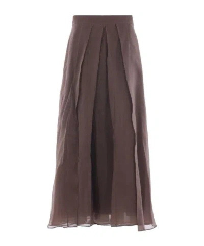 BRUNELLO CUCINELLI BRUNELLO CUCINELLI CRISPY SATIN PANELED CIRCLE SKIRT