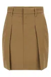 Brunello Cucinelli Pleated Skirt Featuring Side And Back Pockets In Brown
