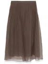 Brunello Cucinelli Pleated Skirt In Brown