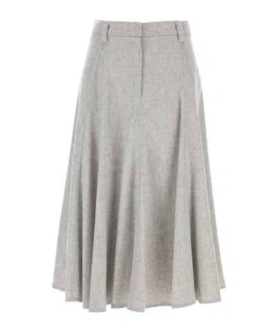 Brunello Cucinelli Pleated Skirt In Gray