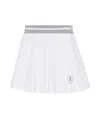 Brunello Cucinelli Techno Poplin Pleated Mini Skirt In White