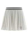 Brunello Cucinelli Skirt With Contrast Trim And Pleats In White