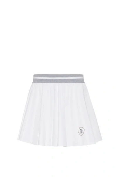 BRUNELLO CUCINELLI BRUNELLO CUCINELLI PLEATED SKIRT WITH LOGO