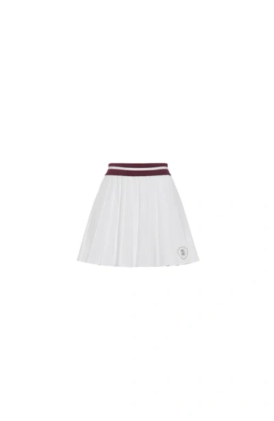 Brunello Cucinelli Pleated Skirt With Logo In White