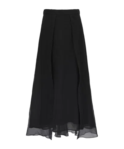 Brunello Cucinelli Pleated Skirts In Black
