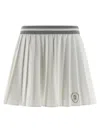 Brunello Cucinelli Skirt With Contrast Trim And Pleats In White