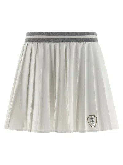 BRUNELLO CUCINELLI PLEATED SKIRTS WHITE