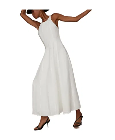 Brunello Cucinelli Pleated Sleeveless Maxi Dress In White