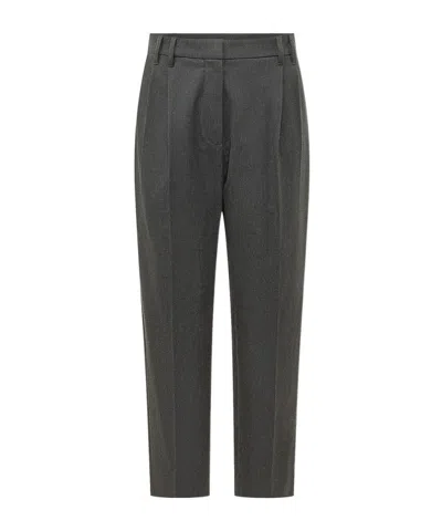 Brunello Cucinelli Pleated Straight Leg Pants In Black