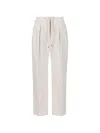 Brunello Cucinelli Straight-leg Gabardine Trousers In Gesso