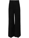 Brunello Cucinelli Fluid Linen Twill Double Pleat Wide Leg Trouser In Black