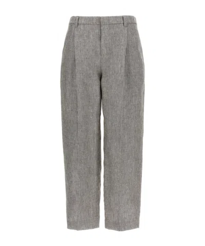 Brunello Cucinelli Pleated Straight Pants In Gray