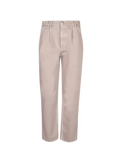 Brunello Cucinelli Pleated Straight-leg Jeans In Neutral