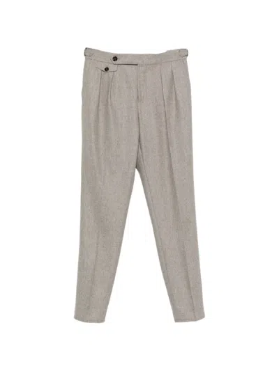 Brunello Cucinelli Pleated Straight-leg Trousers In Gray