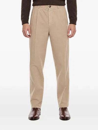 Brunello Cucinelli Pleated Straight-leg Trousers In Nude