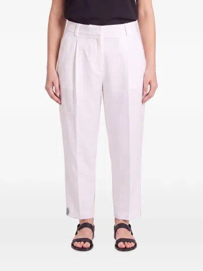 Brunello Cucinelli Pleated Straight-leg Trousers In White