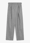 Brunello Cucinelli Light Striped Wide Trousers In Gray