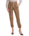 Brunello Cucinelli Pleated Suede Pant In Brown