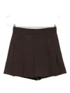 Brunello Cucinelli Wool Blend High Waist Pleated Shorts In Brown