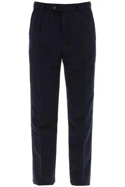 Brunello Cucinelli Pleated Tailored Trousers In Blue