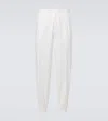 Brunello Cucinelli Nylon Tapered Trousers In Weiss
