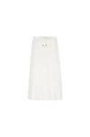 Brunello Cucinelli Techno Virgin Wool Canvas Pleated Track Skirt In White