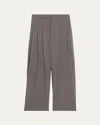 Brunello Cucinelli Light Striped Wide Trousers In Medium Grey